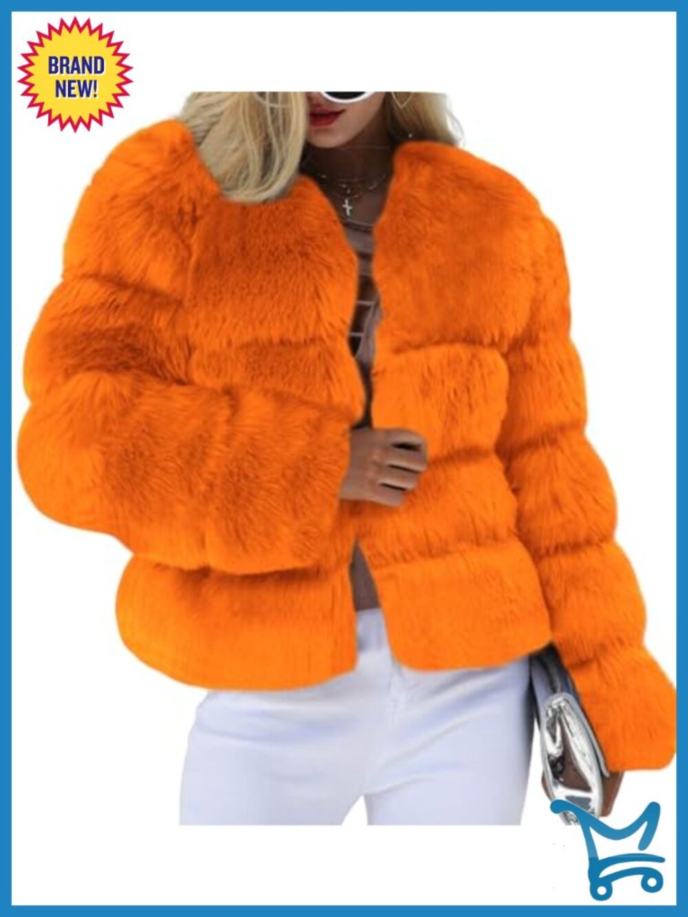 Faux Fur Cropped Puffer Jacket Zip Up Teddy Bear Coat Winter